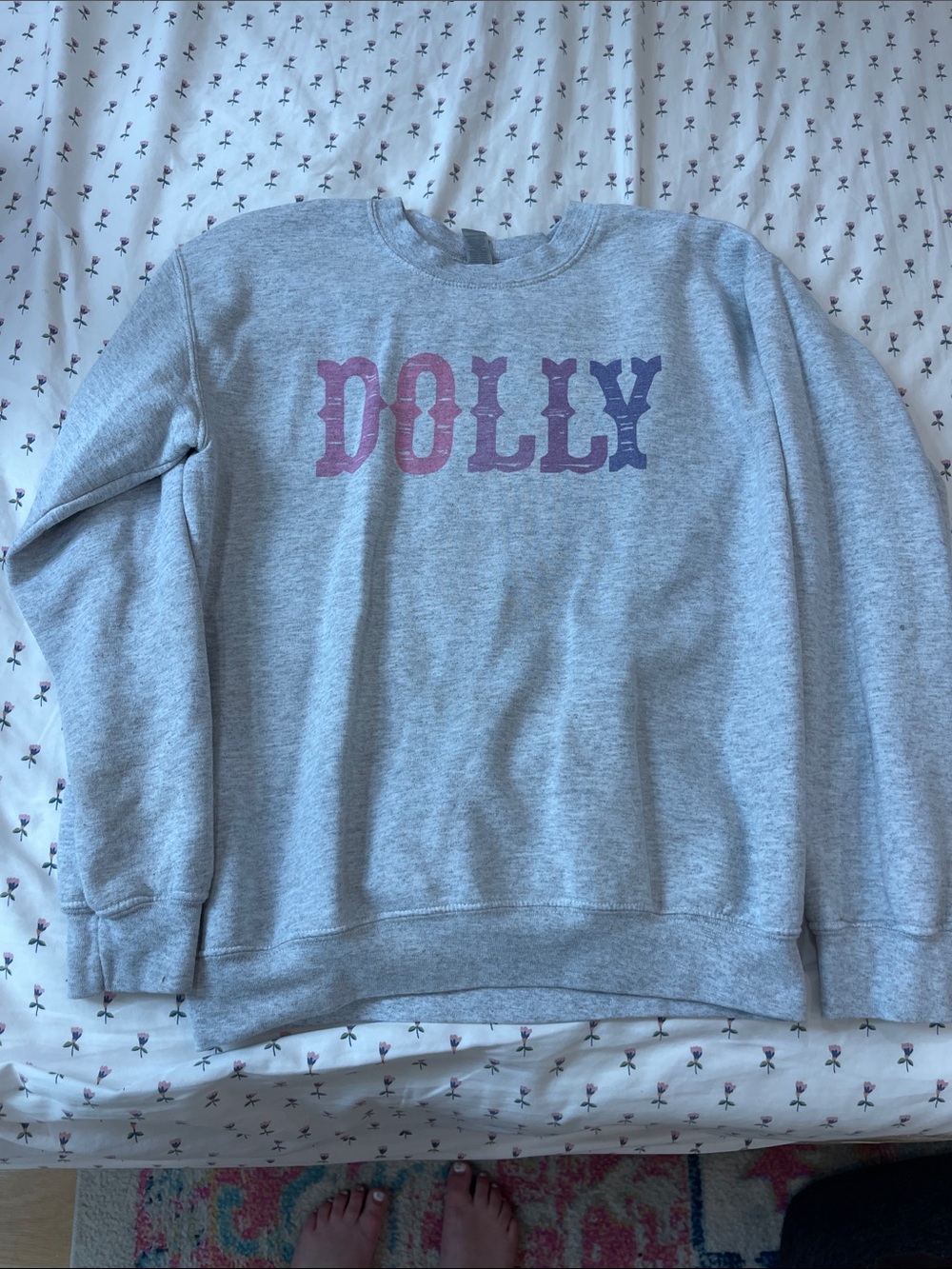 Gray 'DOLLY' Crewneck Sweatshirt